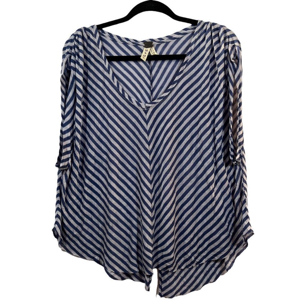 We the Free Blue Striped Top